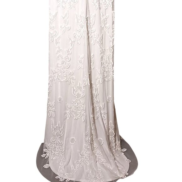 NEW Lulus Everlasting Passion White Sequin Beaded Backless Maxi Wedding Dress XS - Picture 8 of 16